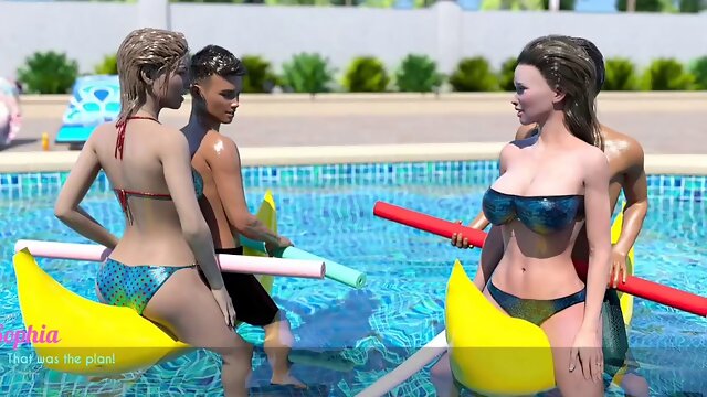 AWAM 32 Playing games in water get a cumshot