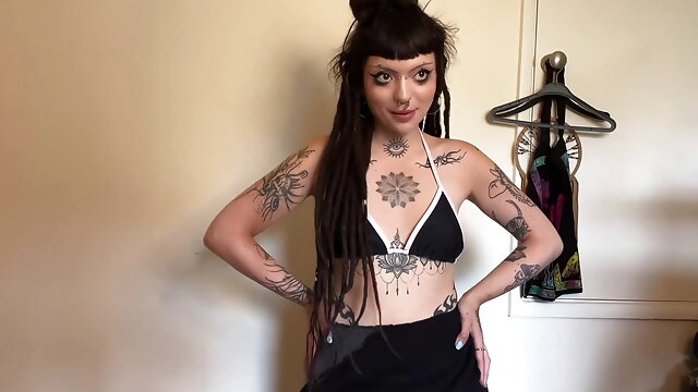 Solo Dildo Teen, POV, Tattoo