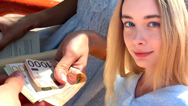 Helped a needy student and fucked her mere pennies - Loly Nebel