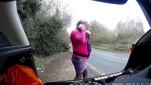 Cross dress strip at side of road