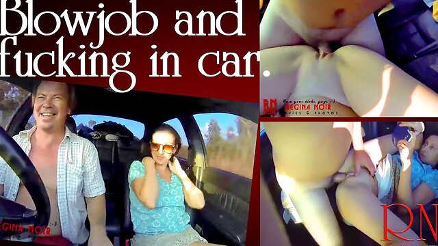 Young Slut Is Hitchhiking. Domination in Car, Blowjob and Fucking in Car