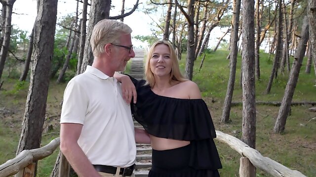 Blonde Ivey Passion enjoys while giving her hubby a blowjob