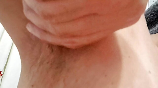 Wife has a lot of hair on her pussy, her armpits are growing hair and she shows her adorable tits