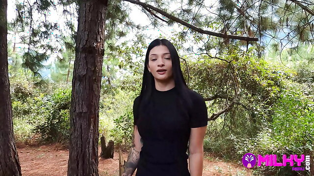 Offering Cash to Sexy Girl in the Forest in Exchange for Sex - Salome Gil