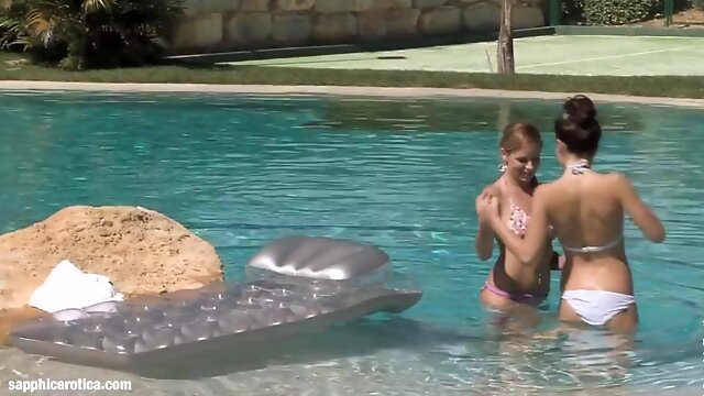 Poolside Lust by Sapphic Erotica lesbian love porn with Billy Jaquelin