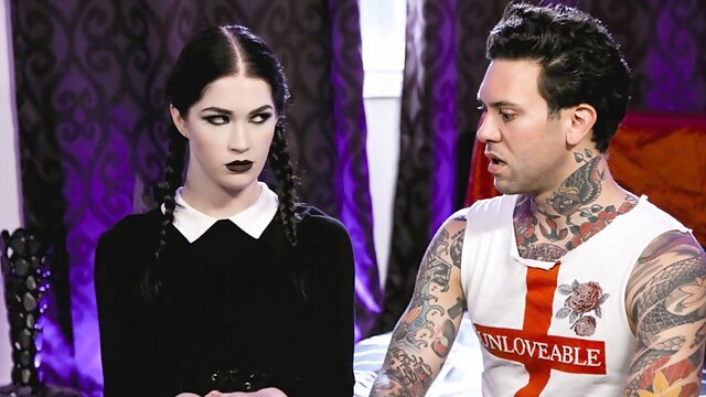 Evelyn Claire & Small Hands in Very Adult Wednesday Addams - Evelyn Claire, Scene #01 - BurningAngel