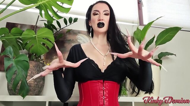 Black Lipstick White Long Nails Goddess Joi