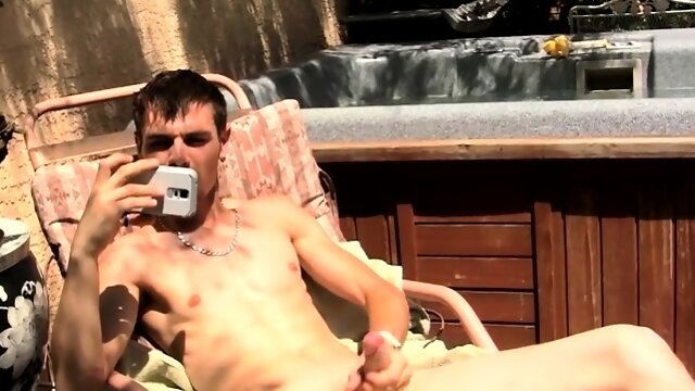 Adam Hess Wanking His Uncut Cock Under The Sun