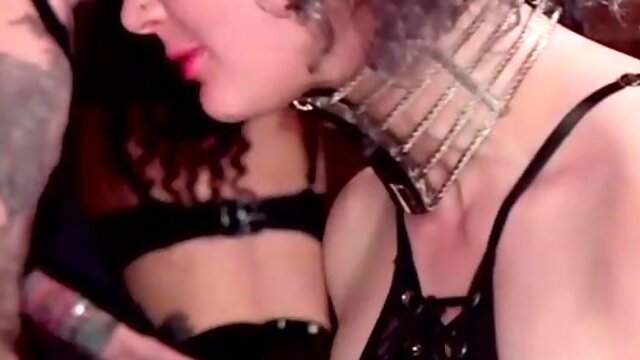 Slaves made to lick pussies at party