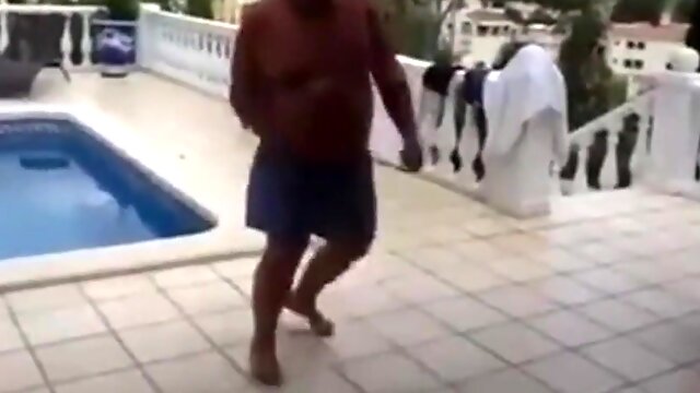 Fat Latin Daddy Strips Outdoors with His Bear 4