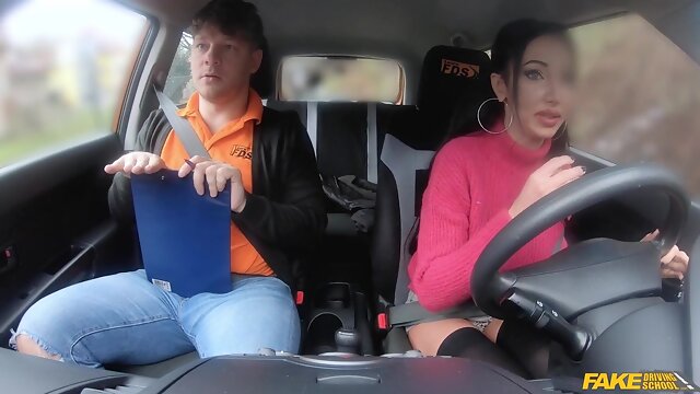 Big tits Italian student stuns her Czech teacher: Michael Fly, Laura Fiorentino - Driving school sex