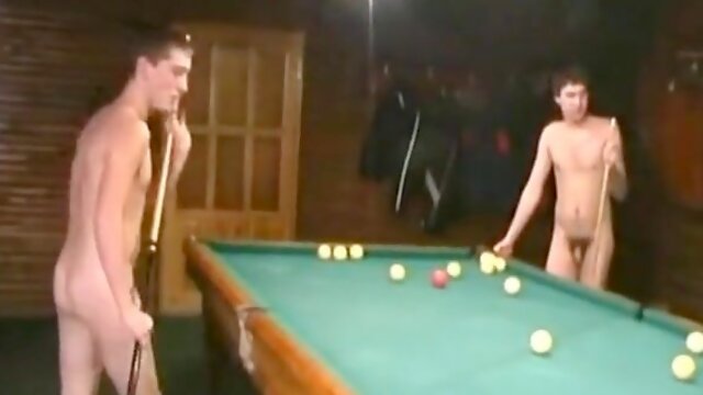 Nude Russian Soldiers Playing Pool