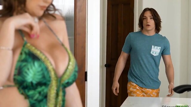 Stepmom with Monster tits Kat Marie seduces stepson in the kitchen - Kat marie