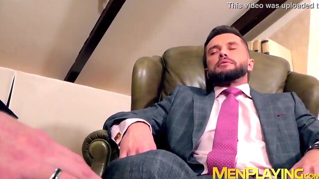 Clbootiey businessmen seal the deal with meatpipe in ass