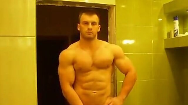 Muscular Russian Hunk Strips and Plays