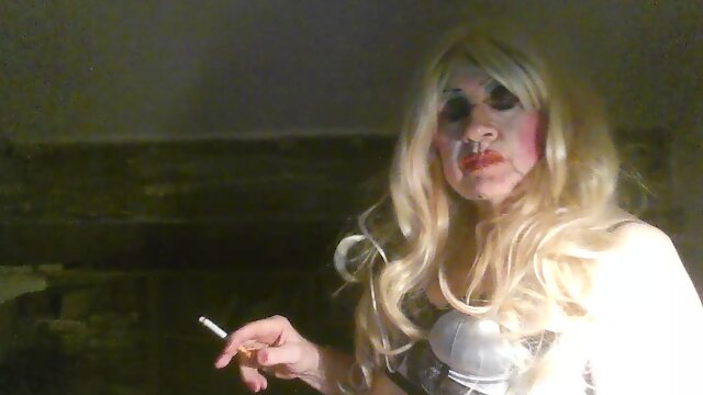 Crossdresser Smoking Fetish, Shemale Solo