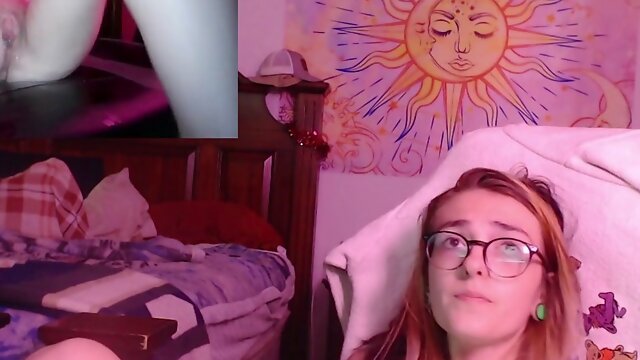 Stretching my gash with this large faux-cock until my pussy is Red