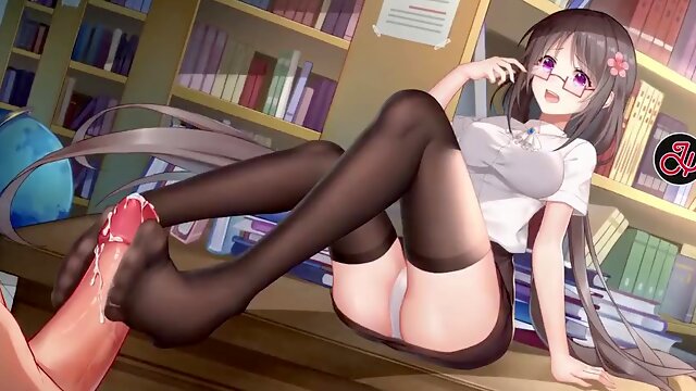 Secretary in Stockings Squirts From Fucking Her Virgin Pussy  Hentai Uncensored  Cute Honey 2