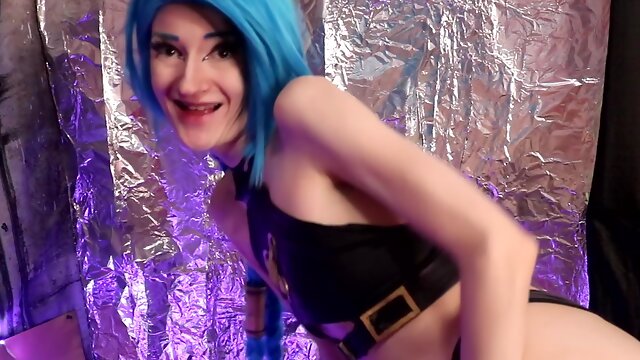 Arcane Jinx Cosplay Sucks Off Stepdaddy Silco Roleplay Sloppy Lipstick Facial Cumshot