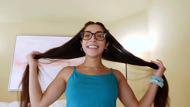 Horny Brunette With Glasses