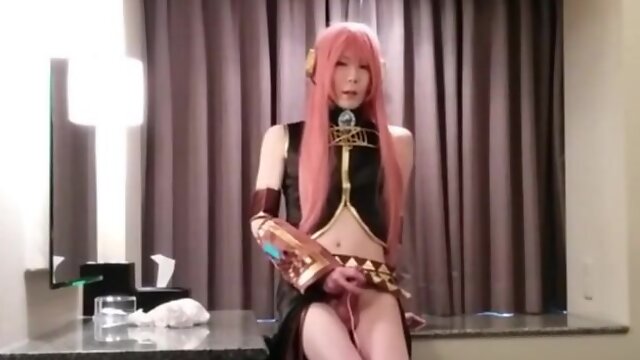 Asian Crossdresser Cums Cosplaying 2