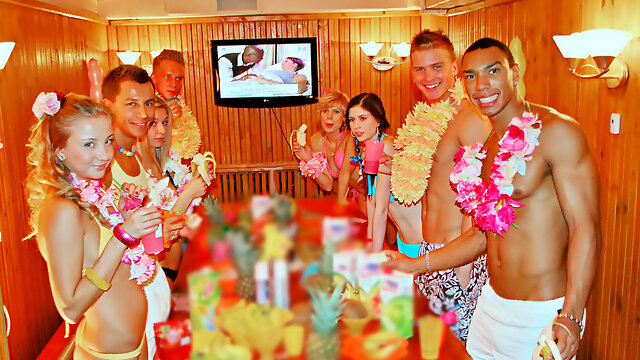 Theme sex party in Hawaiian style, part 2