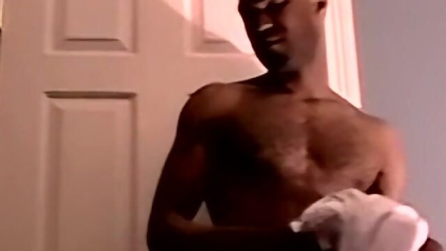 Handsome black amateur jerks off his BBC and cums solo