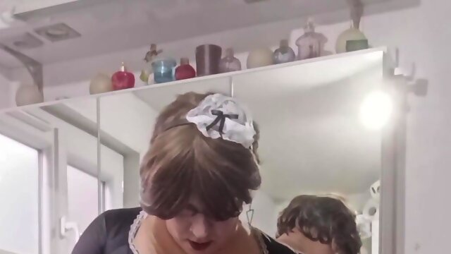 Crossdresser Maid, Small Tits, Amateur