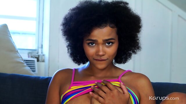 Ebony Teen Masturbation, Alina Solo, Hairy