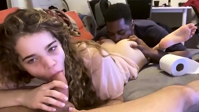 Cute blonde amateur giving a blowjob