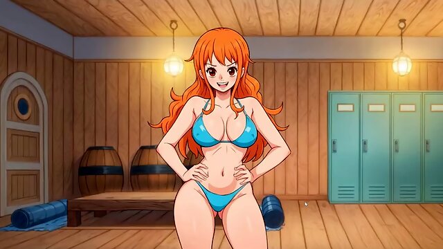 Lusty Buccaneers Parody Hentai Game Ep.2 Nami is stripping for the right amount of gold !