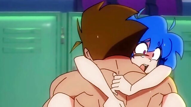 Horny girl gets fucked in the gym locker by a big cocked bodybuilder - Uncensored Cartoon