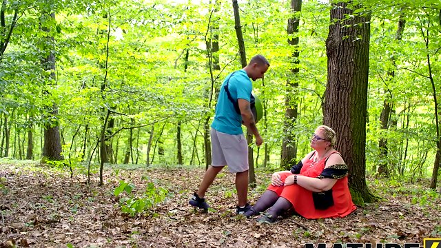 Hardcore outdoors fucking during camping with horny granny Diana