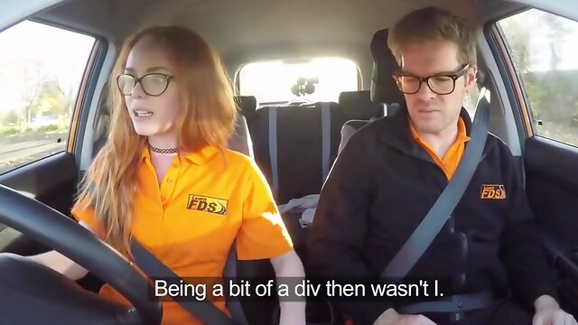 Ella Hughes - Redhead chick In The Car Does Not Waive The Opportunity To Have Sex