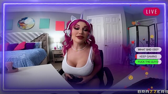 Sexy Redhead Streamer Loves Unicorns And Dicks, Not In That Order: Threesome with Mick Blue, Scott Nails, Lily Lou