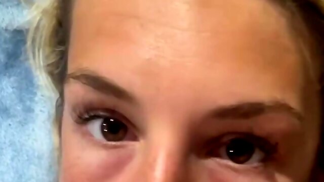 Blonde 18 yo gives her first blowjob POV