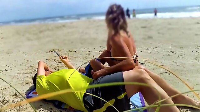 Handjob Beach, Public Handjob, Milf Beach, Amateur Handjob