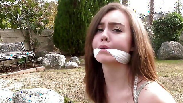 Cute Freya Parker Bound and Gagged Laughing for Foot Worship Domination