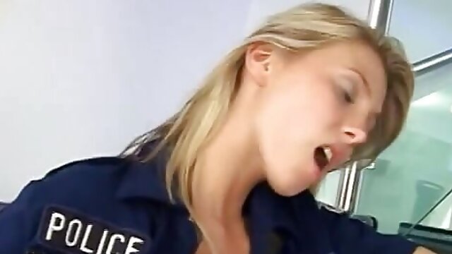 Police Oficer Enchains Prisoner with Restraints to Lick Her Pussy