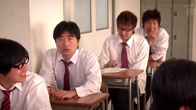 Japanese students dicking fat ass milf teacher in classroom