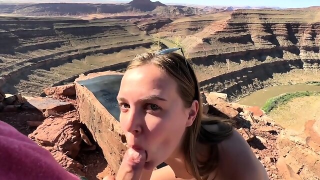 Cock hungry teen finds the perfect spot for hot outdoor fuck