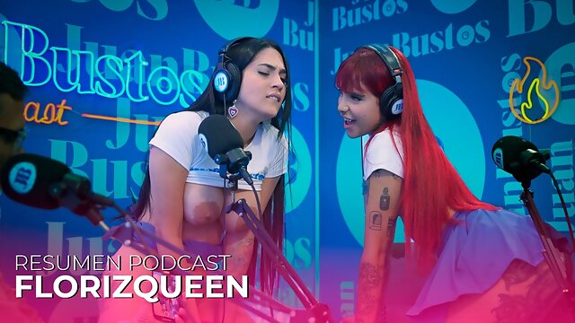 Florizqueen is SPEECHLESS from cumming so much in the sex machine in Juan Bustos Podcast!