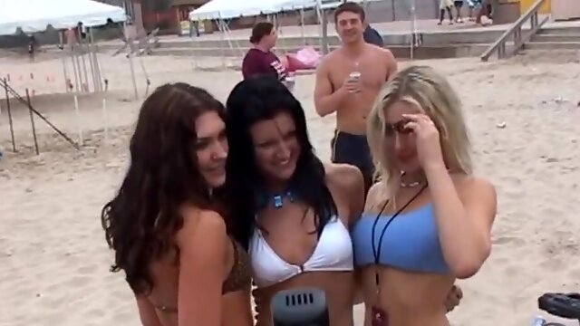 Girls being filmed groping each other on spring break