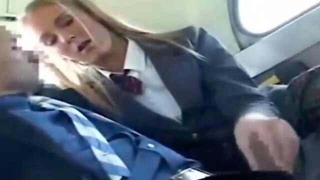 Slutty, blonde schoolgirl, Natalie Norton had fun with a stranger during a long bus ride