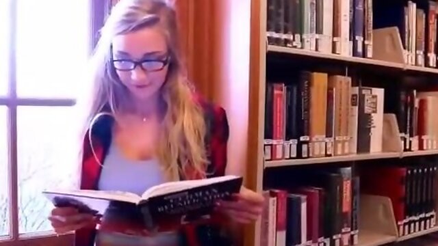 Kendra Sunderland webcam show at a college library flashing her breasts