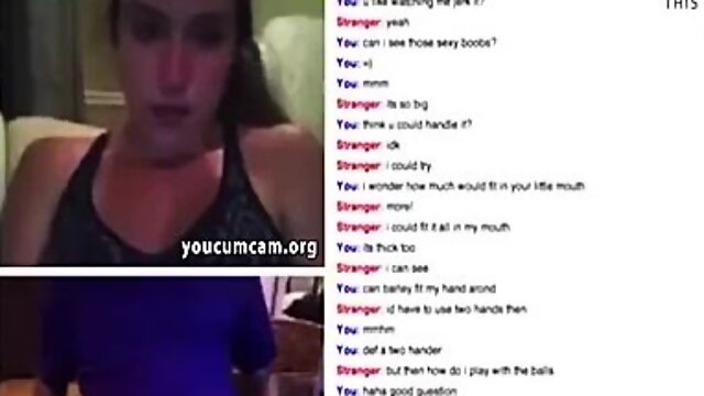 Teen Babe big cock reaction on sexchat