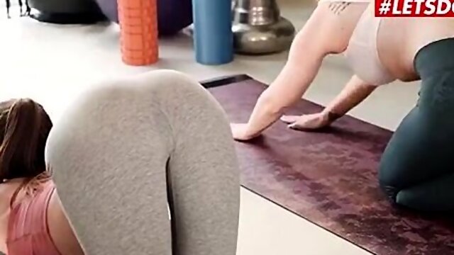 AGIRLKNOWS Lesbian Yoga Teacher Seduces Straight girl In Hot Threesome