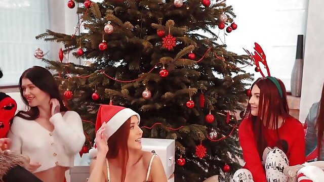 Misha Cross Lesbian, Amirah Adara, Christmas Lesbians, Christmas Orgy