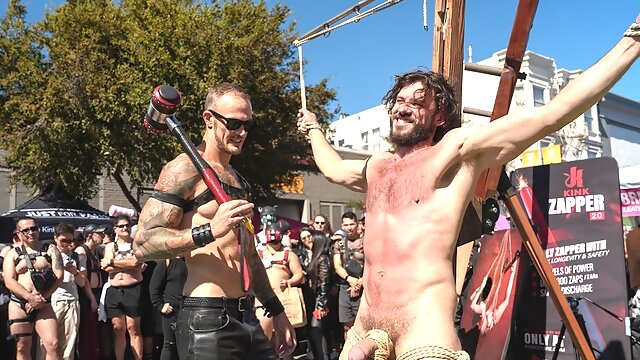 Christian smashes the mallet into Vanders balls