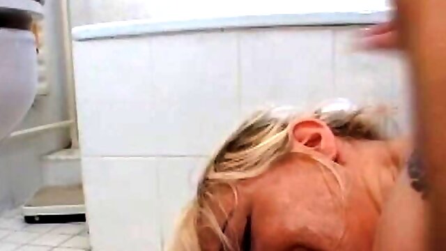 Superb German blonde gets fucked in the bathtub